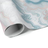 ライトブルーピンク金ゴールドアゲートマーブルモダンデザイン ラッピングペーパー (ロールコーナー)