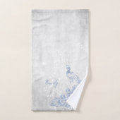 ライトブルーピーコックバスパーソナライズされたタオル バスタオルセット (ハンドタオル)