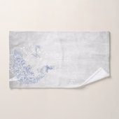 ライトブルーピーコックバスパーソナライズされたタオル バスタオルセット (ハンドタオル)