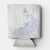 ライトブルーピーコックパーソナライズされたクーラーボックス 缶クーラー (裏面)