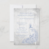 ライトブルーピーコックリーフつる植物ブライダルシャワー招待状 招待状 (正面)
