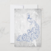 ライトブルーピーコックリーフつる植物ブライダルシャワー招待状 招待状 (裏面)