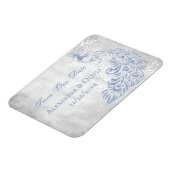 ライトブルーピーコックリーフつる植物日付磁石を保存 マグネット (左側)