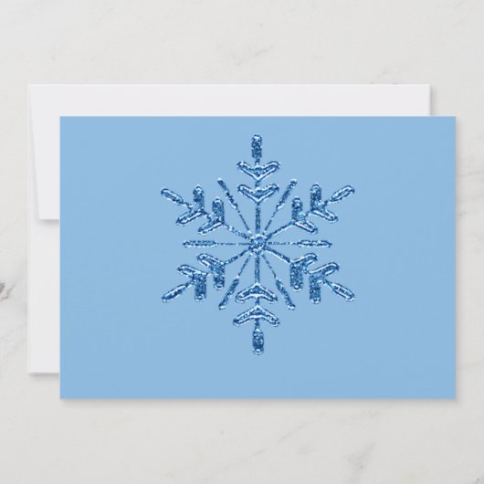 ライトブルーフェイクの美しいグリッター雪 シーズンカード (裏面)