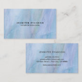 ライトブルーフェイクステンドグラス水彩模様 名刺 (正面/裏面)