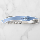 ライトブルーフェイクブラシ仕上げメタルモノグラムスクリプト ソムリエナイフ (裏面)