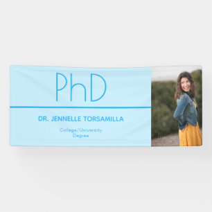 ライトブルーフォトPhD卒業 横断幕