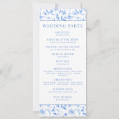 ライトブルーフォークフローラ結婚式プログラムカード (裏面)