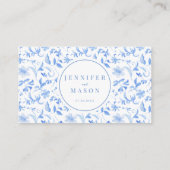 ライトブルーフォークフローラ結婚式RSVP QRコードカード エンクロージャーカード (裏面)