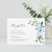 ライトブルーフローラウェディングレセプターカード 出欠カード (スタンド正面)