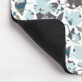 ライトブルーフローラウォーターカラークレマティスつる植物 マウスパッド (コーナー)