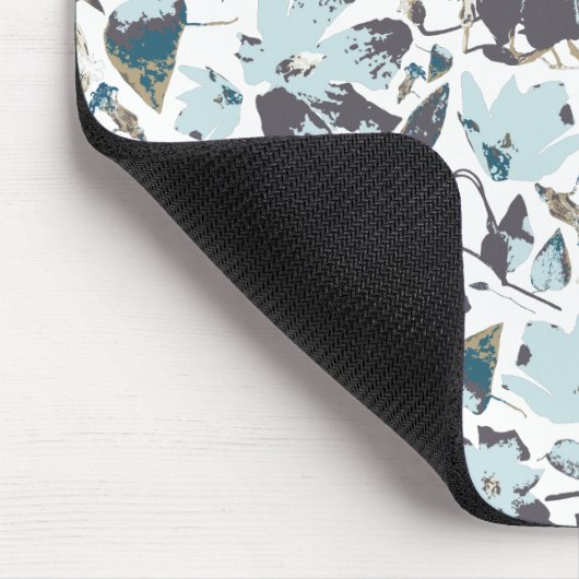 ライトブルーフローラウォーターカラークレマティスつる植物 マウスパッド (コーナー)