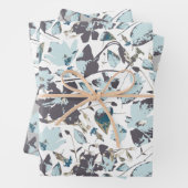 ライトブルーフローラウォーターカラークレマティスつる植物 ラッピングペーパーシート (インサイチュ)