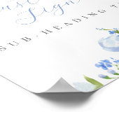 ライトブルーフローラカスタム編集可能デジタルダウンロード ポスター (角)