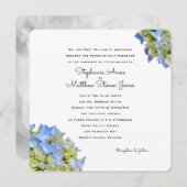 ライトブルーフローラスクエア結婚式招待状 招待状 (正面/裏面)