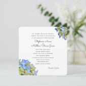 ライトブルーフローラスクエア結婚式招待状 招待状 (スタンド正面)