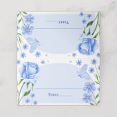 ライトブルーフローラバラ&バタフライキンセアニラ プレイスカード (外部開封)