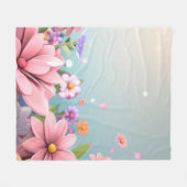 ライトブルーフローラフリースブランケット フリースブランケット (正面(横))