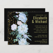 ライトブルーフローラブラックモダンズ結婚予算 (正面/裏面)