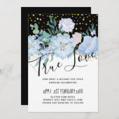 ライトブルーフローラブラックモダンズ結婚予算 (正面/裏面)