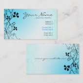 ライトブルーフローラリビジネスカード 名刺 (正面/裏面)
