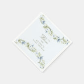 ライトブルーフローラリースベビーイン開花ベビーシャワー スタンダードカクテルナプキン (角)