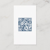 ライトブルーフローラルスクリプトQRコードウェディングRSVP エンクロージャーカード (裏面)