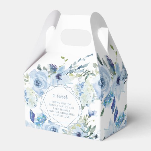 ライトブルーフローラ男の赤ちゃんシャワーキャンディーボックス フェイバーボックス (裏面サイド)