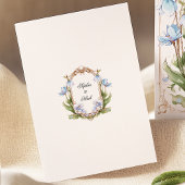 ライトブルーフローラ結婚のエンクロージャ詳細カード