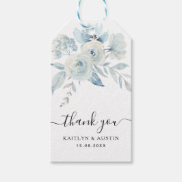 ライトブルーフローラ結婚のギフトラベル ギフトタグ