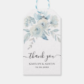 ライトブルーフローラ結婚のギフトラベル ギフトタグ (裏面)