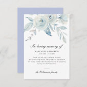 ライトブルーフローラ葬儀サンキュアノートカード サンキューカード (正面/裏面)