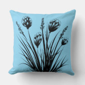 ライトブルーフローラ装飾用クッション クッション (正面)