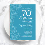 ライトブルーフローラ70thバースデーパーティー 招待状<br><div class="desc">ライトブルーフローラ70th Birthday Party Invitation.ボタニカルモダンアウトラインスケッチのアクセントとタイポグラフィスクリプトフォントを特徴とするミニマルデザイン。トレンディーシンプル招待状カードは女性の日スタイリッシュお祝いに最適。任意のカスタマイズ年齢にすることができる。印刷されたZazzle招待状または即時ダウンロードのデジタル印刷可能なテンプレート。</div>