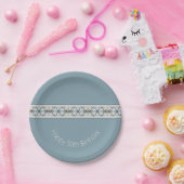 ライトブルーフローラ ペーパープレート (パーティー)