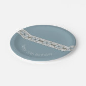 ライトブルーフローラ ペーパープレート (アングル)