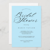 ライトブルーブライダルシャワー招待 招待状 (正面/裏面)