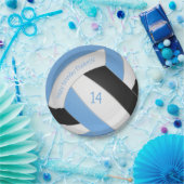 ライトブルーブラックキッズバレーボールパーティー紙プレート ペーパープレート (パーティー)