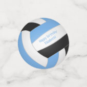 ライトブルーブラックキッズバレーボール誕生日 コンフェッティ (スモール正面)