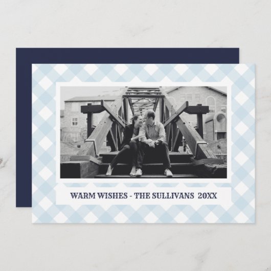 ライトブループレイド |素朴 | |休日カスタムの写真 シーズンカード (正面/裏面)