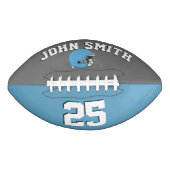 ライトブルーヘルメットグレーブルー・カスタム アメリカンフットボール (正面)