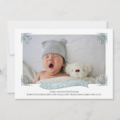 ライトブルーベビー写真誕生のお知らせ 案内状 (正面)