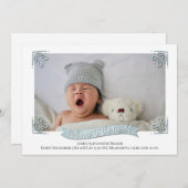 ライトブルーベビー写真誕生のお知らせ 案内状 (正面/裏面)