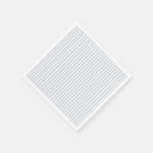 ライトブルーペリウィンクル薄いデリケートなストライプ スタンダードカクテルナプキン (角)