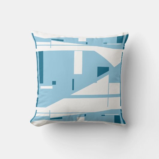 ライトブルーホワイトクラシック地中海のルックモチーフ クッション (正面)