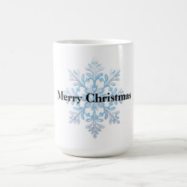 ライトブルーホワイトスノーフレーククリスマス コーヒーマグカップ