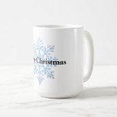 ライトブルーホワイトスノーフレーククリスマス コーヒーマグカップ (正面右)