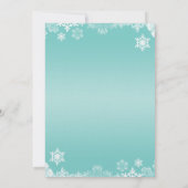 ライトブルーホワイトスノーフレーク結婚式招待状 招待状 (裏面)