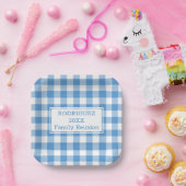 ライトブルーホワイトバッファローチェックファミリー懇親会 ペーパープレート (パーティー)