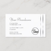 ライトブルーホワイトパールグリッターダイヤモンドとロゴ 名刺 (裏面)